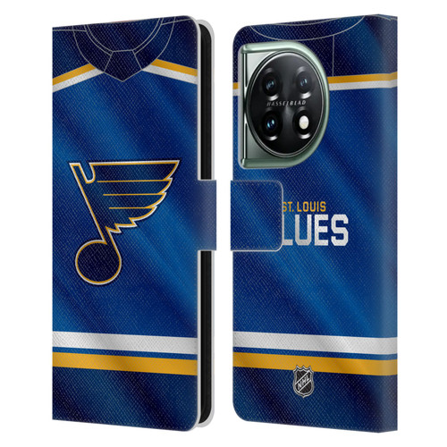 NHL St Louis Blues Jersey Leather Book Wallet Case Cover For OnePlus 11 5G