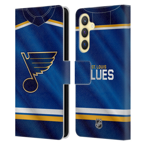 NHL St Louis Blues Jersey Leather Book Wallet Case Cover For Samsung Galaxy S23 FE 5G