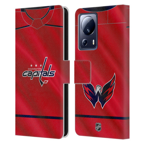 NHL Washington Capitals Jersey Leather Book Wallet Case Cover For Xiaomi 13 Lite 5G