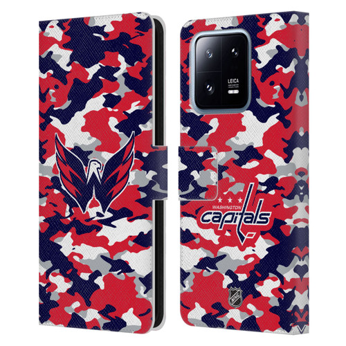 NHL Washington Capitals Camouflage Leather Book Wallet Case Cover For Xiaomi 13 Pro 5G