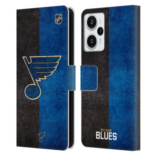 NHL St Louis Blues Half Distressed Leather Book Wallet Case Cover For Xiaomi Redmi Note 12T