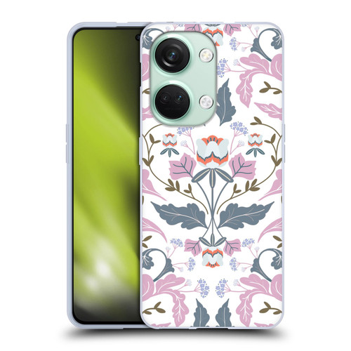 Anis Illustration Floral And Leaves Victorian Mirrored Pink Soft Gel Case for OnePlus Nord 3 5G