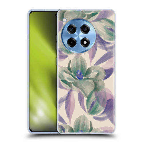 Anis Illustration Floral And Leaves Magnolias Paint Purple Soft Gel Case for OnePlus 12R
