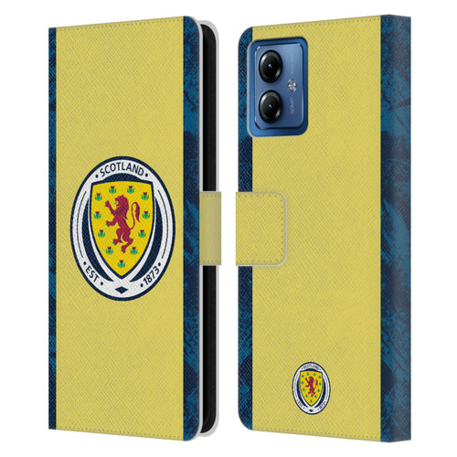 Scotland National Football Team Kits 2020 Home Goalkeeper Leather Book Wallet Case Cover For Motorola Moto G14