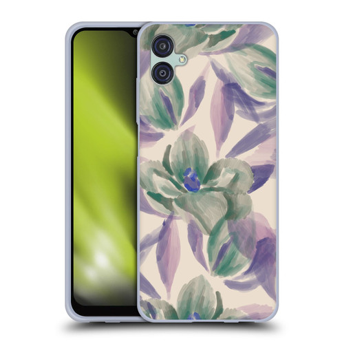 Anis Illustration Floral And Leaves Magnolias Paint Purple Soft Gel Case for Samsung Galaxy M04 5G / A04e