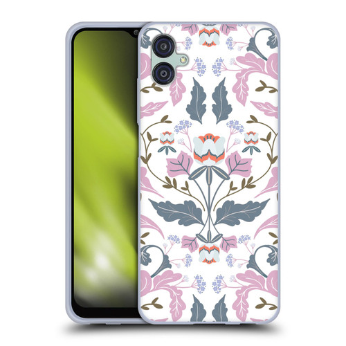 Anis Illustration Floral And Leaves Victorian Mirrored Pink Soft Gel Case for Samsung Galaxy M04 5G / A04e
