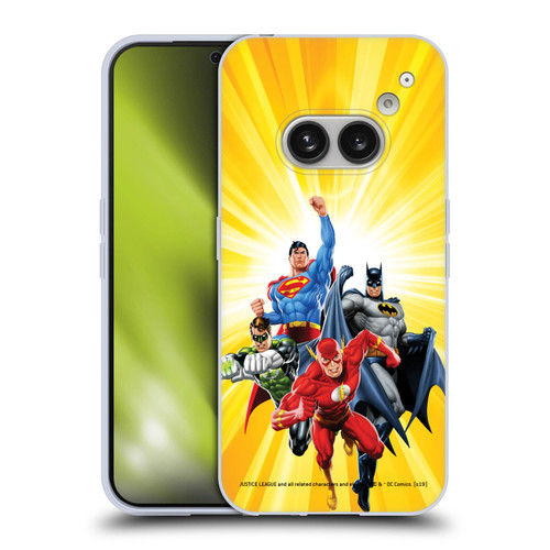 Justice League DC Comics Airbrushed Heroes Yellow Soft Gel Case for Nothing Phone (2a)