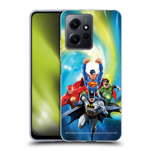 Justice League DC Comics Airbrushed Heroes Galaxy Soft Gel Case for Xiaomi Redmi Note 12 4G
