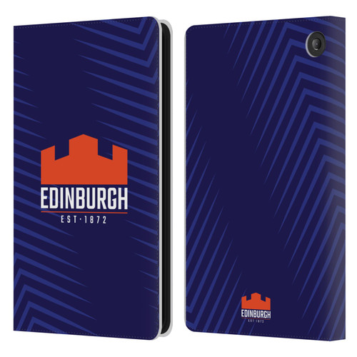 Edinburgh Rugby Graphic Art Blue Logo Leather Book Wallet Case Cover For Amazon Fire 7 2022