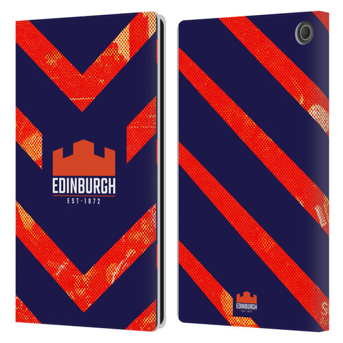 Edinburgh Rugby Graphic Art Orange Pattern Leather Book Wallet Case Cover For Amazon Fire Max 11 2023