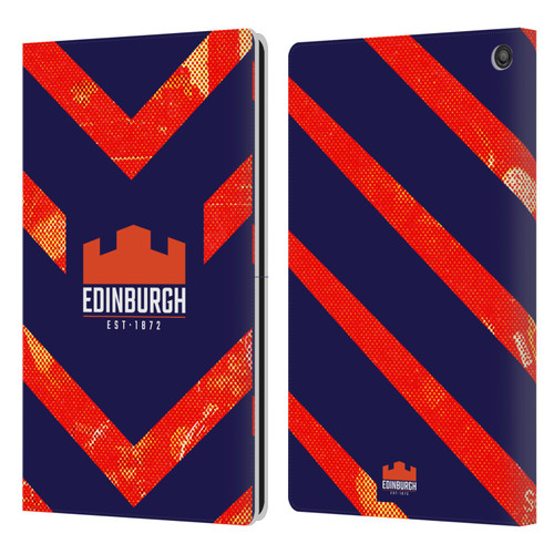 Edinburgh Rugby Graphic Art Orange Pattern Leather Book Wallet Case Cover For Amazon Fire HD 10 / Plus 2021