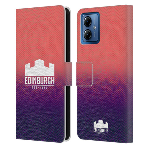 Edinburgh Rugby Graphic Art Training Leather Book Wallet Case Cover For Motorola Moto G14