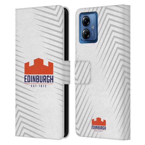 Edinburgh Rugby Graphic Art White Logo Leather Book Wallet Case Cover For Motorola Moto G14