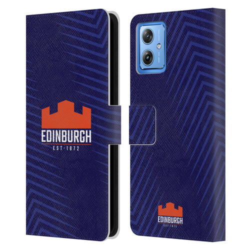 Edinburgh Rugby Graphic Art Blue Logo Leather Book Wallet Case Cover For Motorola Moto G54 5G