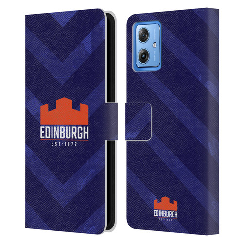 Edinburgh Rugby Graphic Art Blue Pattern Leather Book Wallet Case Cover For Motorola Moto G54 5G