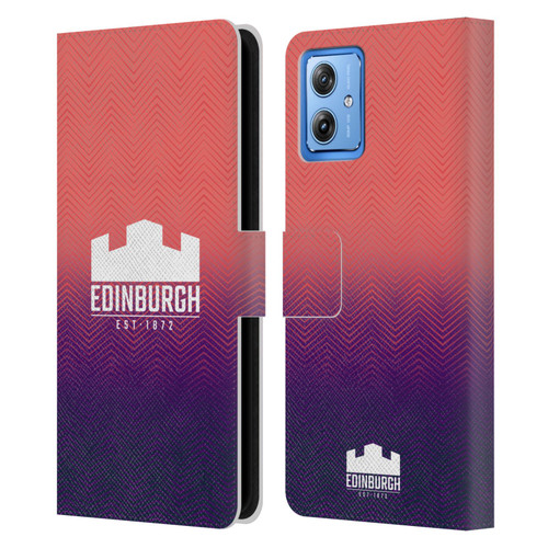 Edinburgh Rugby Graphic Art Training Leather Book Wallet Case Cover For Motorola Moto G54 5G