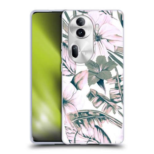 Anis Illustration Floral Pattern Pink Tropicals Soft Gel Case for OPPO Reno11 Pro