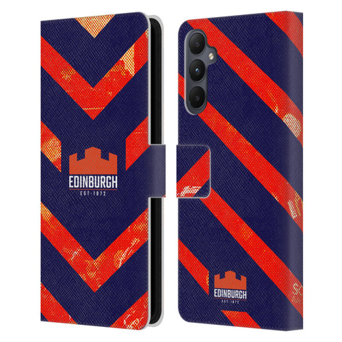 Edinburgh Rugby Graphic Art Orange Pattern Leather Book Wallet Case Cover For Samsung Galaxy A05s