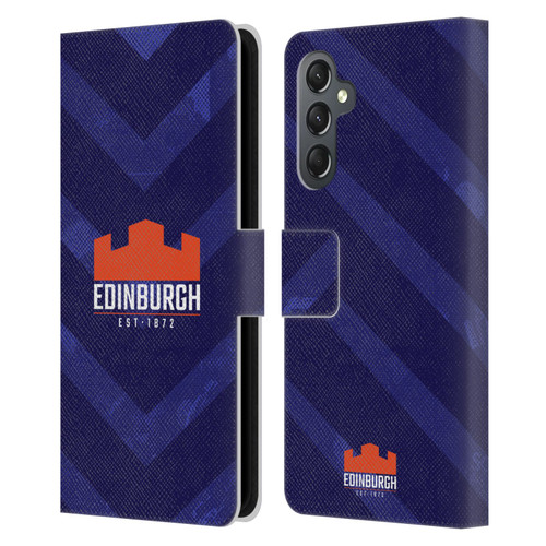 Edinburgh Rugby Graphic Art Blue Pattern Leather Book Wallet Case Cover For Samsung Galaxy A25 5G