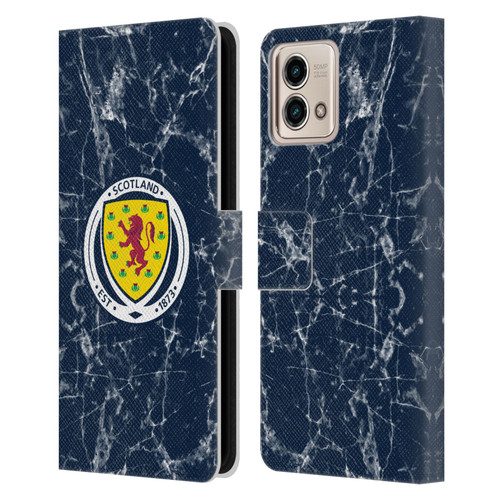 Scotland National Football Team Logo 2 Marble Leather Book Wallet Case Cover For Motorola Moto G Stylus 5G 2023