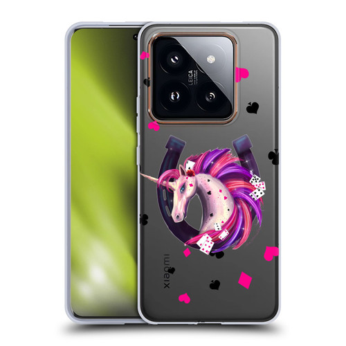 Rose Khan Unicorn Horseshoe Pink And Purple Soft Gel Case for Xiaomi 14 Pro
