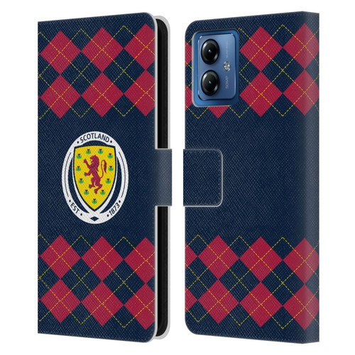 Scotland National Football Team Logo 2 Argyle Leather Book Wallet Case Cover For Motorola Moto G14