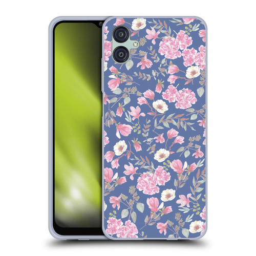 Anis Illustration Floral Pattern Romantic Blue Pink Soft Gel Case for Samsung Galaxy M04 5G / A04e