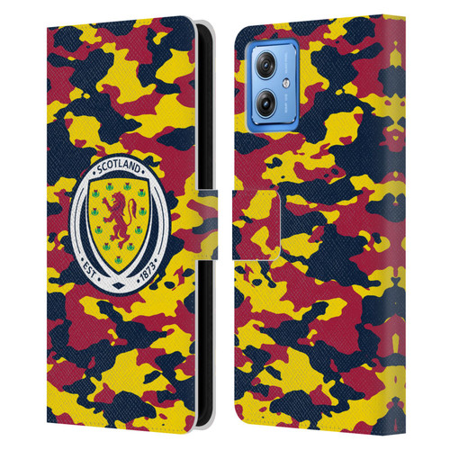 Scotland National Football Team Logo 2 Camouflage Leather Book Wallet Case Cover For Motorola Moto G54 5G