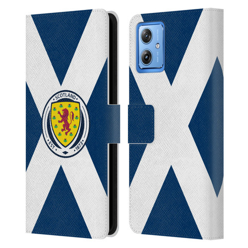 Scotland National Football Team Logo 2 Scotland Flag Leather Book Wallet Case Cover For Motorola Moto G54 5G