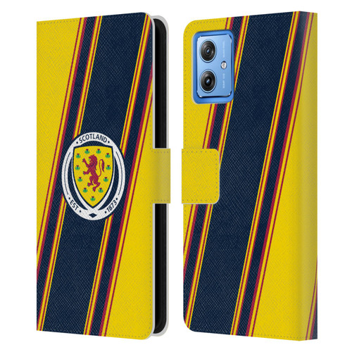 Scotland National Football Team Logo 2 Stripes Leather Book Wallet Case Cover For Motorola Moto G54 5G
