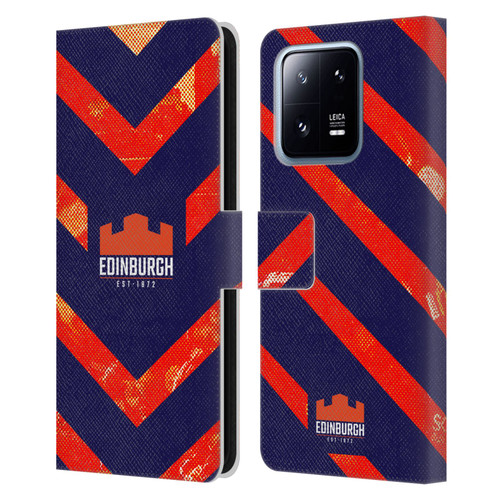 Edinburgh Rugby Graphic Art Orange Pattern Leather Book Wallet Case Cover For Xiaomi 13 Pro 5G