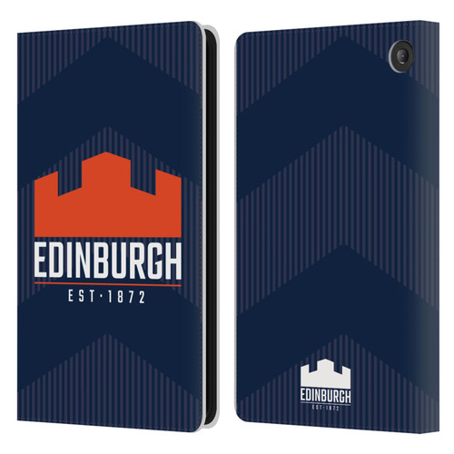 Edinburgh Rugby Graphics Lines Leather Book Wallet Case Cover For Amazon Fire 7 2022