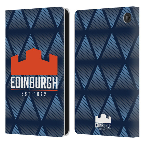 Edinburgh Rugby Graphics Pattern Leather Book Wallet Case Cover For Amazon Fire 7 2022