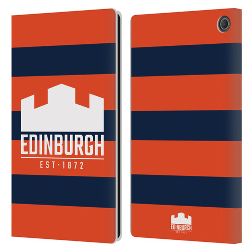 Edinburgh Rugby Graphics Stripes Leather Book Wallet Case Cover For Amazon Fire Max 11 2023