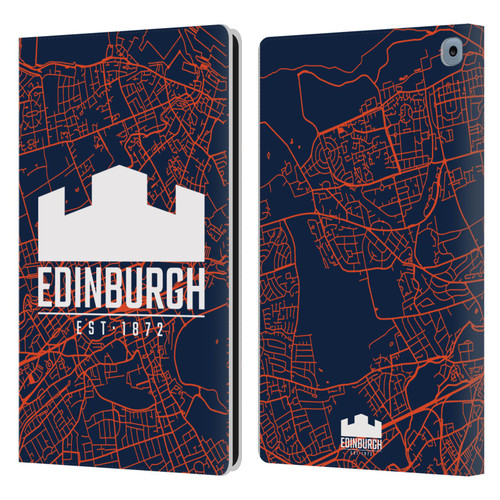 Edinburgh Rugby Graphics Map Leather Book Wallet Case Cover For Amazon Fire HD 10 / Plus 2021