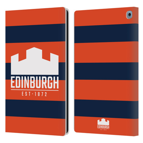 Edinburgh Rugby Graphics Stripes Leather Book Wallet Case Cover For Amazon Fire HD 10 / Plus 2021