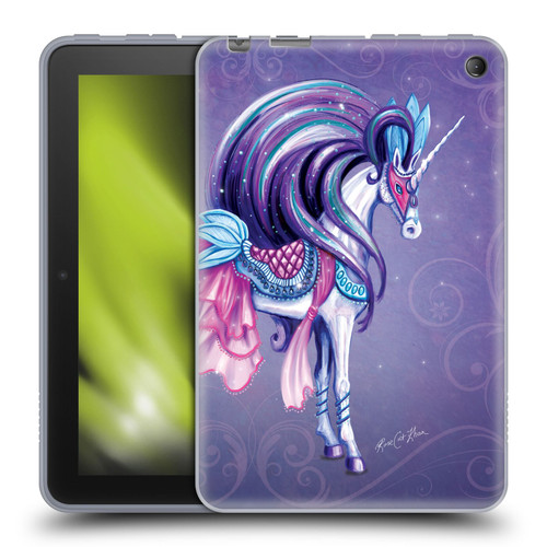 Rose Khan Unicorns White And Purple Soft Gel Case for Amazon Fire 7 2022