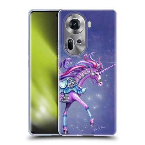 Rose Khan Unicorns Purple Carousel Horse Soft Gel Case for OPPO Reno11