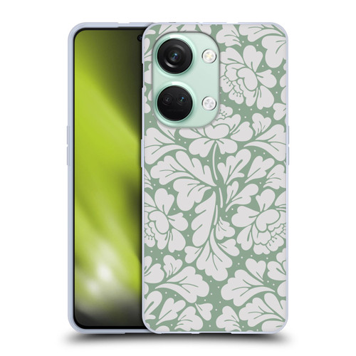 Anis Illustration Mix Pattern Baroque Pastel Green Soft Gel Case for OnePlus Nord 3 5G