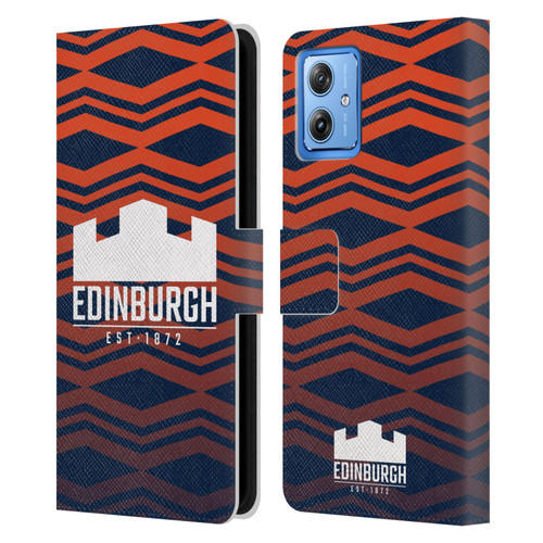 Edinburgh Rugby Graphics Pattern Gradient Leather Book Wallet Case Cover For Motorola Moto G54 5G