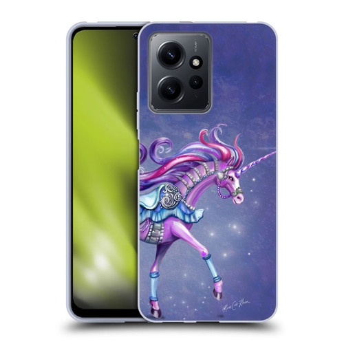 Rose Khan Unicorns Purple Carousel Horse Soft Gel Case for Xiaomi Redmi Note 12 4G