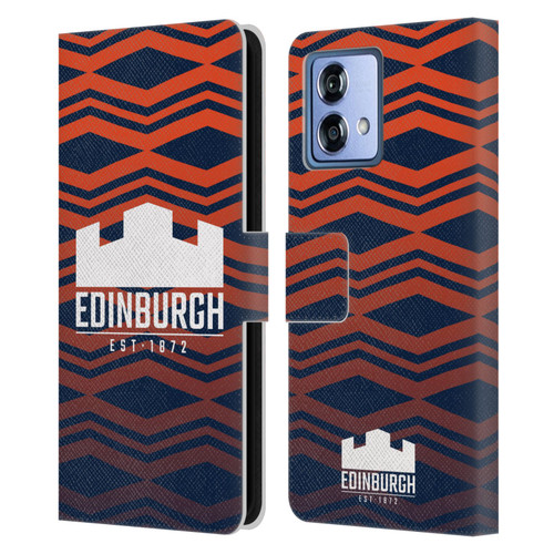 Edinburgh Rugby Graphics Pattern Gradient Leather Book Wallet Case Cover For Motorola Moto G84 5G