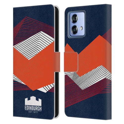 Edinburgh Rugby Graphics Shapes Leather Book Wallet Case Cover For Motorola Moto G84 5G