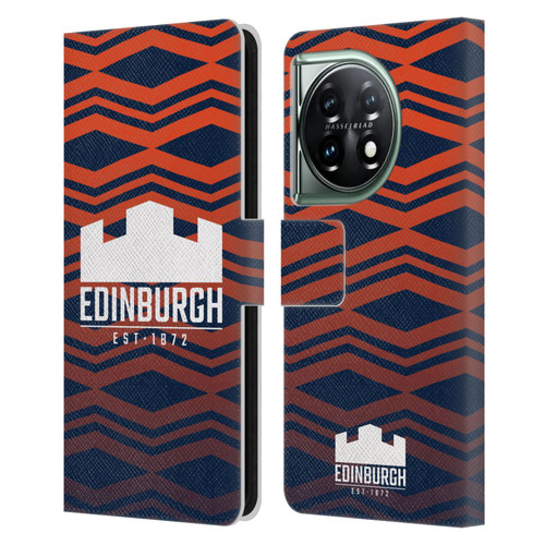 Edinburgh Rugby Graphics Pattern Gradient Leather Book Wallet Case Cover For OnePlus 11 5G