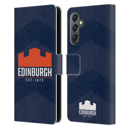 Edinburgh Rugby Graphics Lines Leather Book Wallet Case Cover For Samsung Galaxy A25 5G