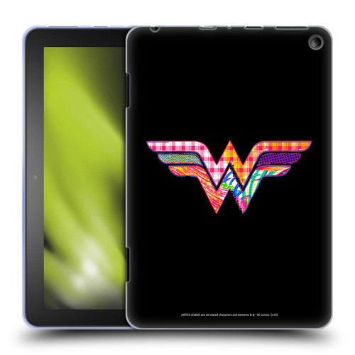 Justice League DC Comics Dark Electric Pop Icons Wonder Woman Soft Gel Case for Amazon Fire HD 8/Fire HD 8 Plus 2020