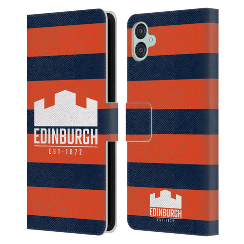 Edinburgh Rugby Graphics Stripes Leather Book Wallet Case Cover For Samsung Galaxy M04 5G / A04e