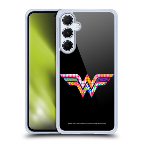 Justice League DC Comics Dark Electric Pop Icons Wonder Woman Soft Gel Case for Samsung Galaxy A55 5G