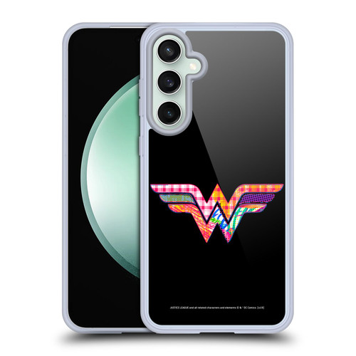 Justice League DC Comics Dark Electric Pop Icons Wonder Woman Soft Gel Case for Samsung Galaxy S23 FE 5G