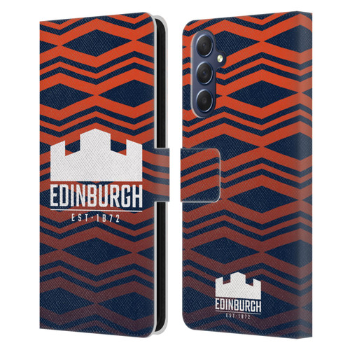 Edinburgh Rugby Graphics Pattern Gradient Leather Book Wallet Case Cover For Samsung Galaxy M54 5G